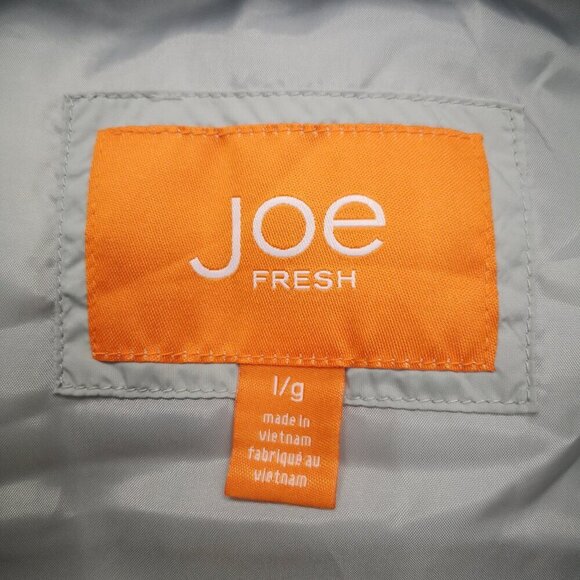 Joe Fresh Ladies Size Large Grey with White Accents Full Zip Puffy Vest - Picture 3 of 9